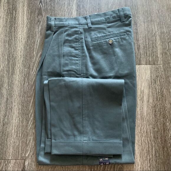 CHAPS RALPH LAUREN Cotton Twills Pleated Wrinkle-free Relaxed Fit Pants - Picture 4 of 4